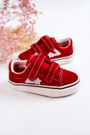 Classic Children's Sneakers With Velcro Red Phiris 2