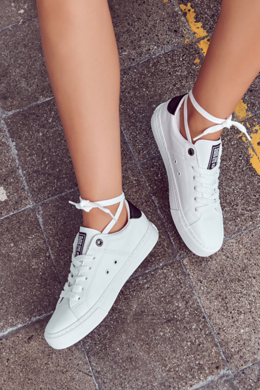 Leather Sneakers Big Star JJ274211 White and Black