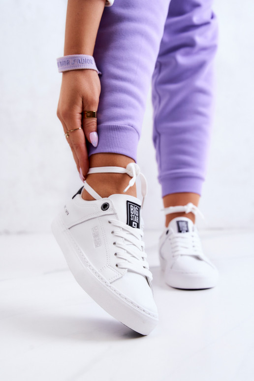 Leather Sneakers Big Star JJ274211 White and Black
