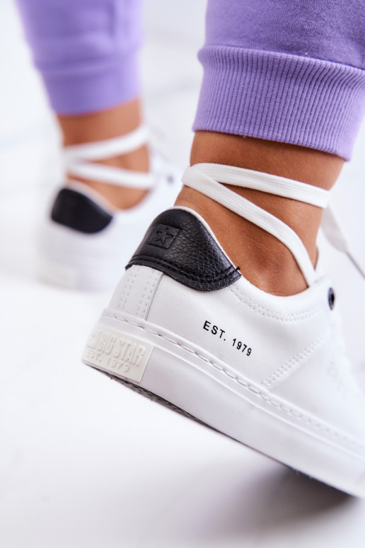 Leather Sneakers Big Star JJ274211 White and Black
