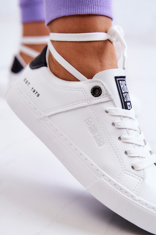 Leather Sneakers Big Star JJ274211 White and Black