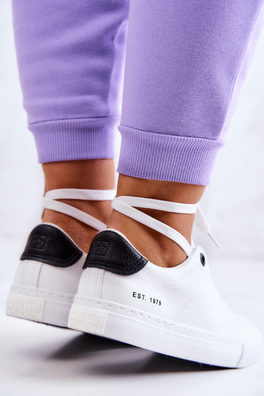 Leather Sneakers Big Star JJ274211 White and Black