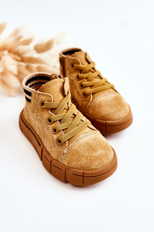 Children's High-top Sneakers With A Zipper Camel Boone Children's High-top Sneakers With A Zipper Camel Boone