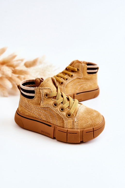 Children's High-top Sneakers With A Zipper Camel Boone Children's High-top Sneakers With A Zipper Camel Boone