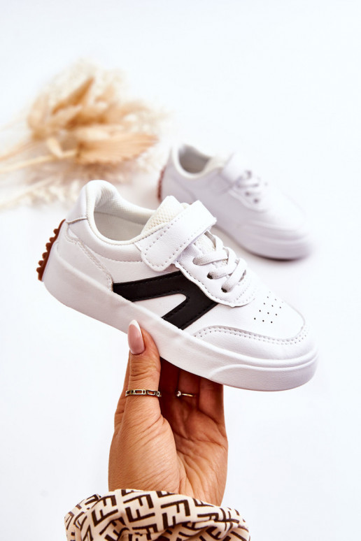 Children's Leather Low Sport Shoes Black And White Jessie Children's Leather Low Sport Shoes Black And White Jessie