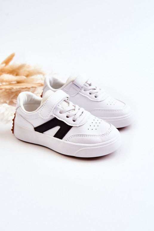 Children's Leather Low Sport Shoes Black And White Jessie Children's Leather Low Sport Shoes Black And White Jessie