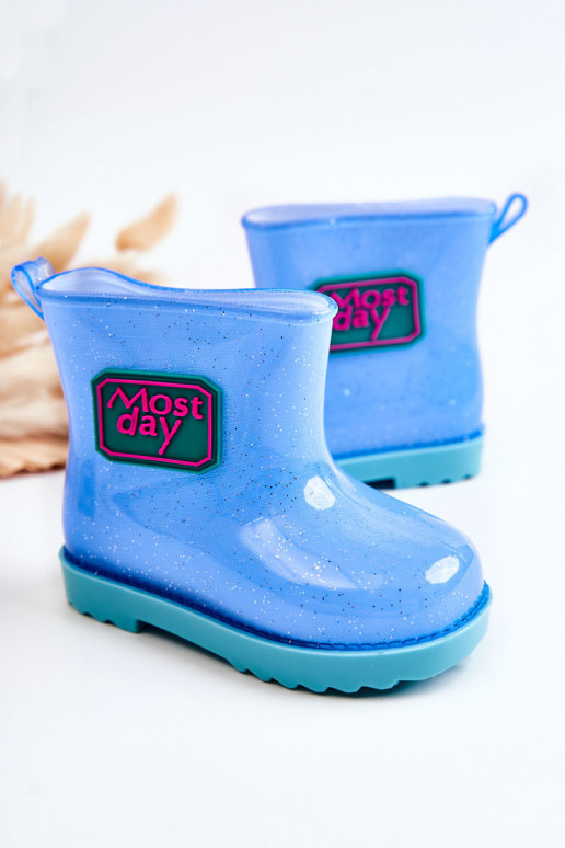Children's Brocade Galoshes Blue Rain Children's Brocade Galoshes Blue Rain