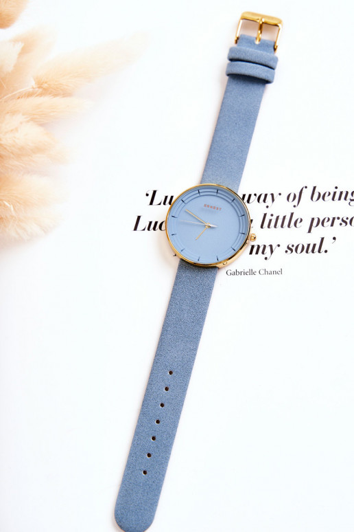 Women's Analog Suede Watch Without Nickel Ernest Blue Women's Analog Suede Watch Without Nickel Ernest Blue