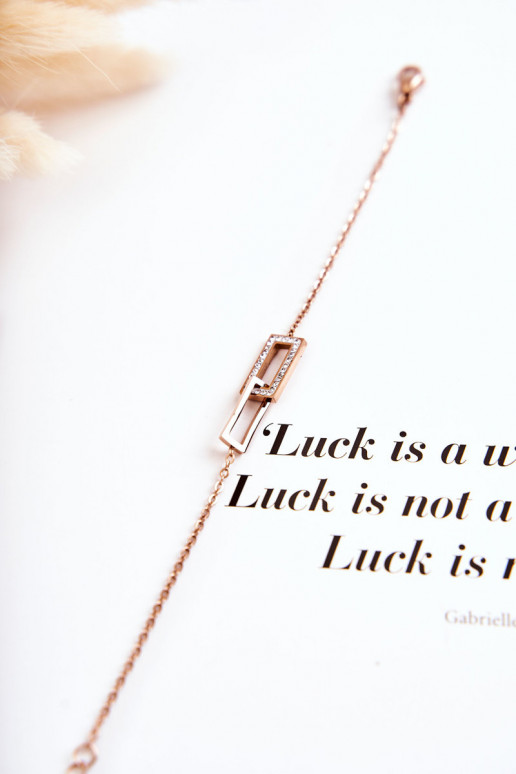 Women's Bracelet Celebrity Steel With Cubic Zirconia Rose Gold Women's Bracelet Celebrity Steel With Cubic Zirconia Rose Gold