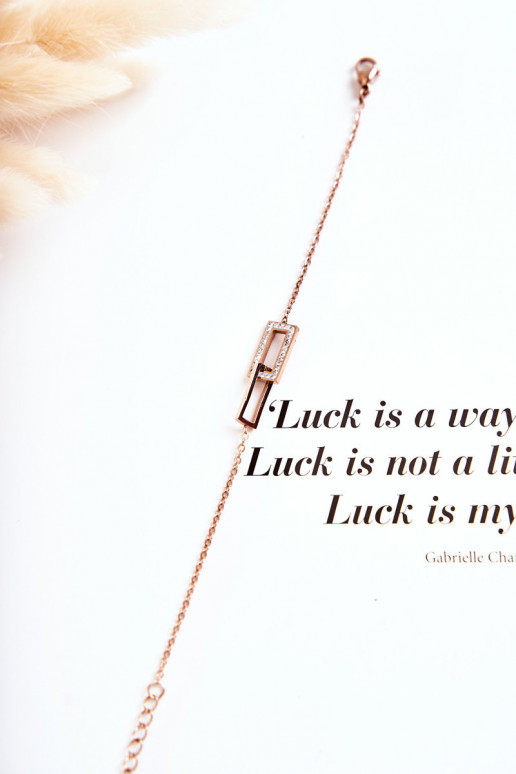 Women's Bracelet Celebrity Steel With Cubic Zirconia Rose Gold Women's Bracelet Celebrity Steel With Cubic Zirconia Rose Gold