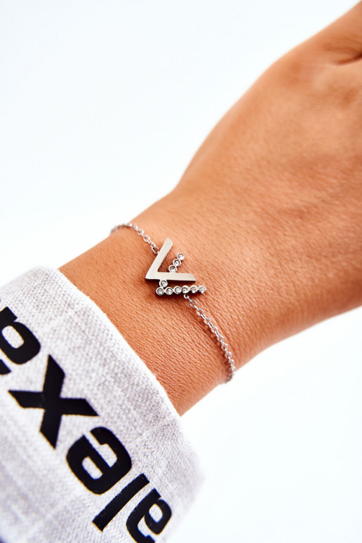 Chain Bracelet With Cubic Zirconia Silver Chain Bracelet With Cubic Zirconia Silver