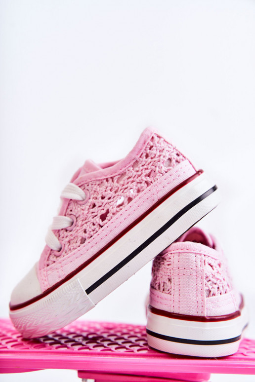 Children's Sneakers With Lace White Roly-Poly