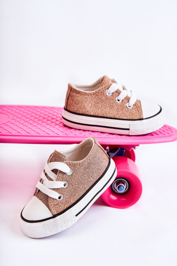 Children's Sneakers Tied Rose Gold Wella 2