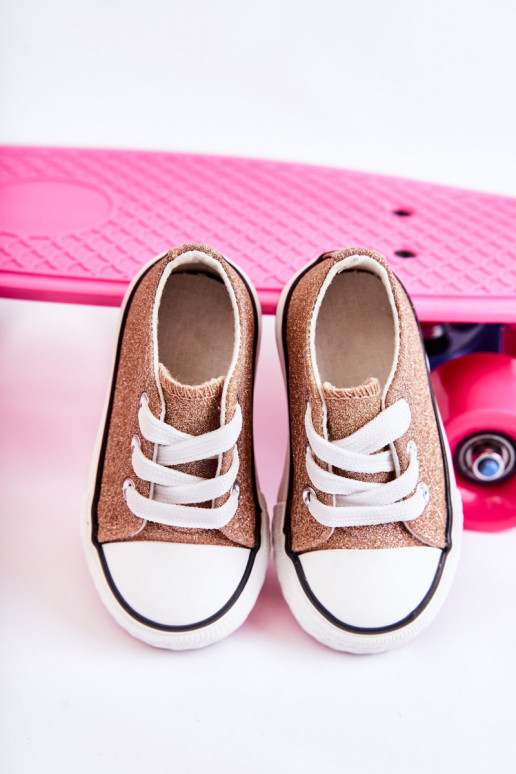 Children's Sneakers Tied Rose Gold Wella