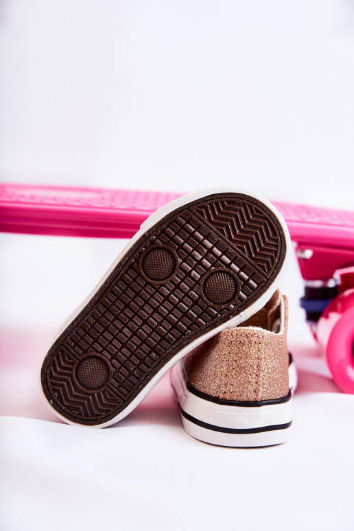 Children's Sneakers Tied Rose Gold Wella
