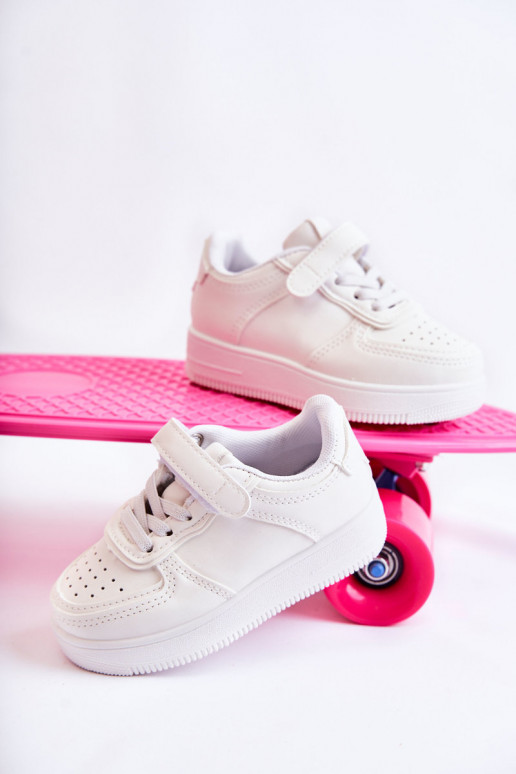 Children's Sport Shoes With Velcro White Elike