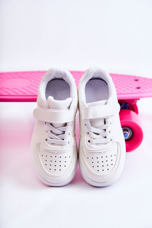 Children's Sport Shoes With Velcro White Elike