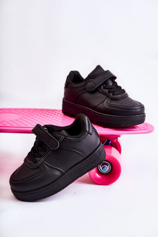 Children's Sport Shoes With Velcro Black Elike
