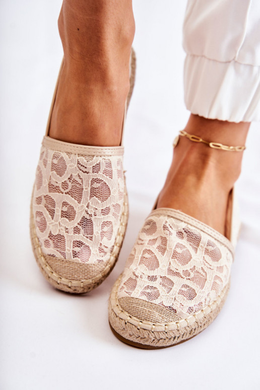 Classic Women's Espadrilles Openwork Beige Catris