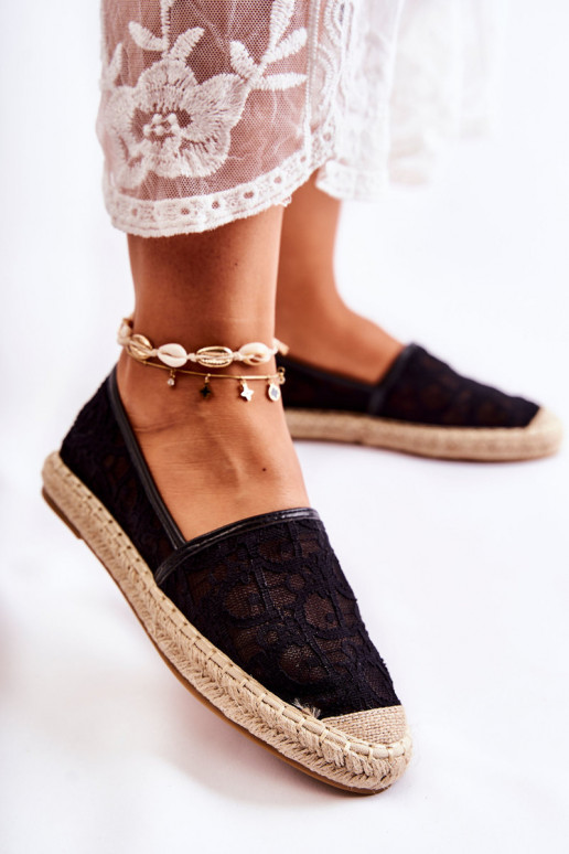 Classic Women's Espadrilles Openwork Black Catris