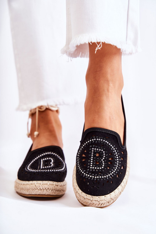 Openwork Slip-on Women's Espadrilles Black Meredith Openwork Slip-on Women's Espadrilles Black Meredith