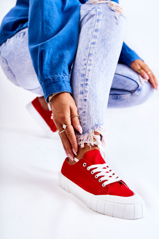 Women's Sneakers On The Platform Red Comes Women's Sneakers On The Platform Red Comes