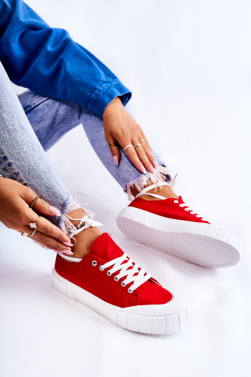 Women's Sneakers On The Platform Red Comes Women's Sneakers On The Platform Red Comes
