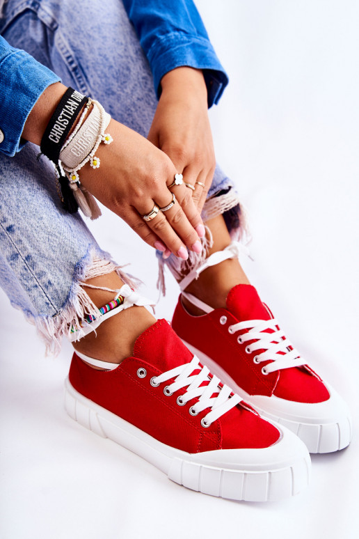 Women's Sneakers On The Platform Red Comes Women's Sneakers On The Platform Red Comes