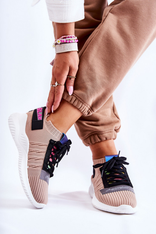 Women's Sport Shoes Slip-on Beige Klayra Women's Sport Shoes Slip-on Beige Klayra