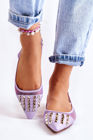 Women's Ballerinas With Studs Purple Kinley 2