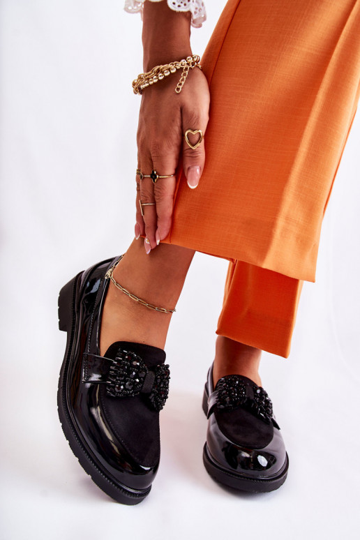 Women's Brogues Lacquered With A Bow Black Laurent Women's Brogues Lacquered With A Bow Black Laurent