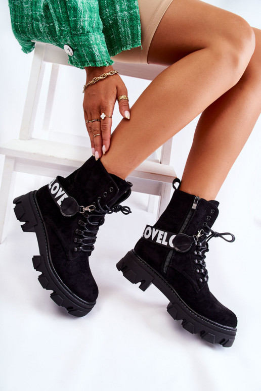 Suede High Boots With Warming Black Danity Suede High Boots With Warming Black Danity