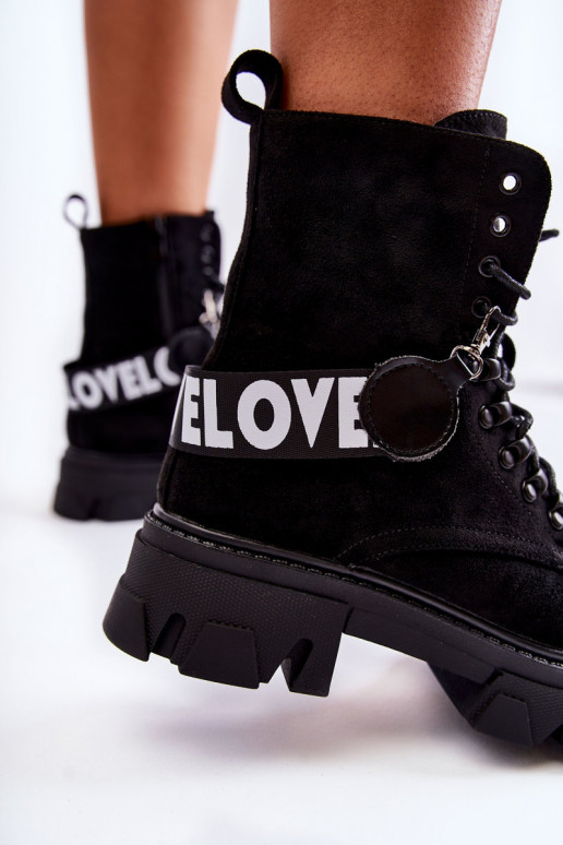 Suede High Boots With Warming Black Danity Suede High Boots With Warming Black Danity