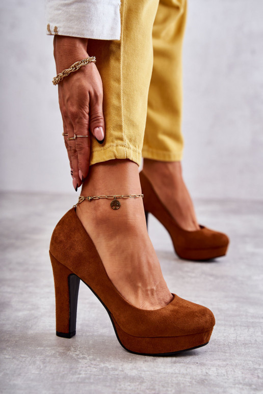 Classic Suede Pumps On Heel Camel Soro Classic Suede Pumps On Heel Camel Soro