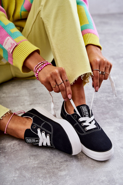 Women's Cloth Sneakers Big Star KK274019 Black Women's Cloth Sneakers Big Star KK274019 Black