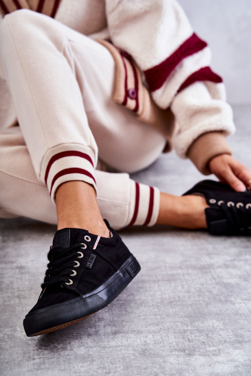 Women's Low Material Sneakers Big Star KK274004 Black Women's Low Material Sneakers Big Star KK274004 Black