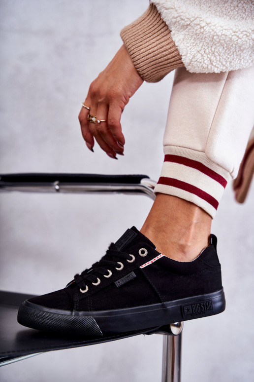 Women's Low Material Sneakers Big Star KK274004 Black Women's Low Material Sneakers Big Star KK274004 Black
