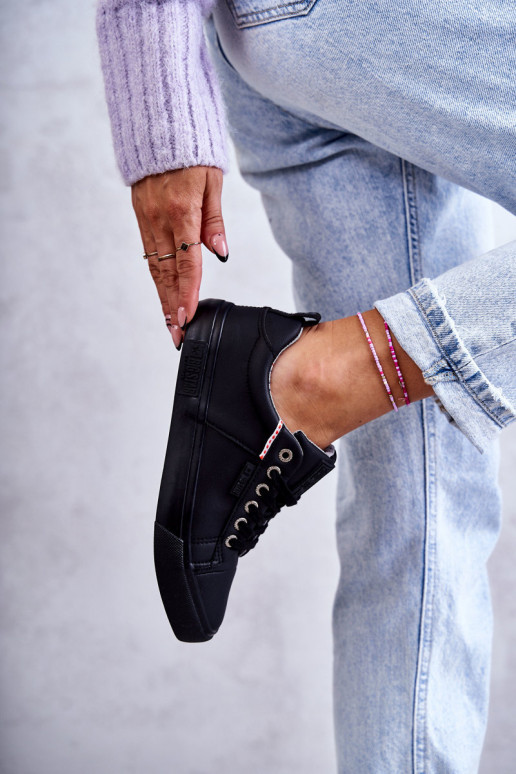 Women's Low Leather Sneakers Big Star KK274006 Black Women's Low Leather Sneakers Big Star KK274006 Black