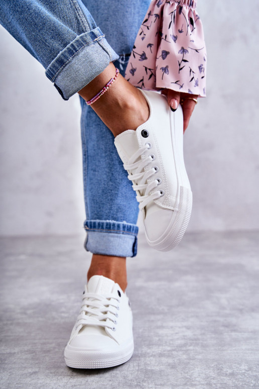 Women's Low Leather Sneakers Big Star KK274010 White Women's Low Leather Sneakers Big Star KK274010 White