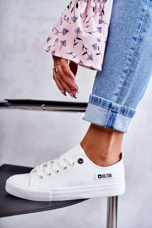 Women's Low Leather Sneakers Big Star KK274010 White Women's Low Leather Sneakers Big Star KK274010 White