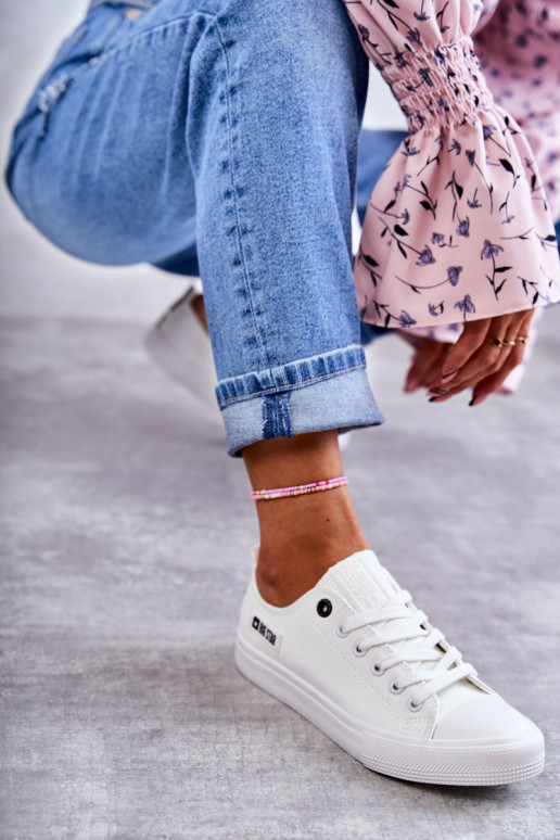 Women's Low Leather Sneakers Big Star KK274010 White Women's Low Leather Sneakers Big Star KK274010 White