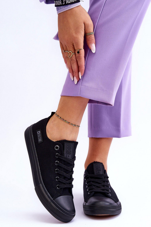 Women's Low Material Sneakers Big Star KK274009 Black Women's Low Material Sneakers Big Star KK274009 Black