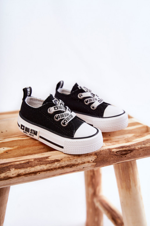 Children's Cloth Sneakers BIG STAR KK374049 Black and white Children's Cloth Sneakers BIG STAR KK374049 Black and white