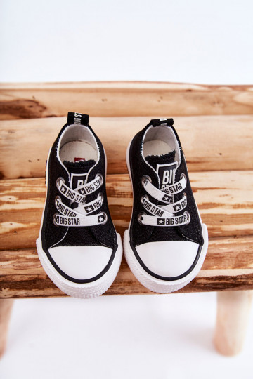 Children's Cloth Sneakers BIG STAR KK374049 Black and white 2