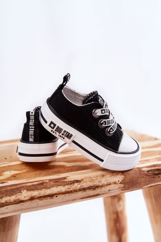 Children's Cloth Sneakers BIG STAR KK374049 Black and white Children's Cloth Sneakers BIG STAR KK374049 Black and white