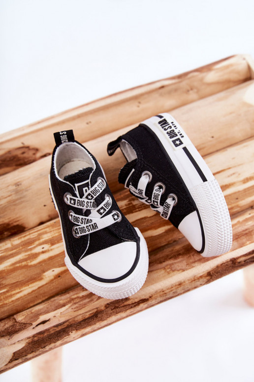 Children's Cloth Sneakers BIG STAR KK374049 Black and white Children's Cloth Sneakers BIG STAR KK374049 Black and white