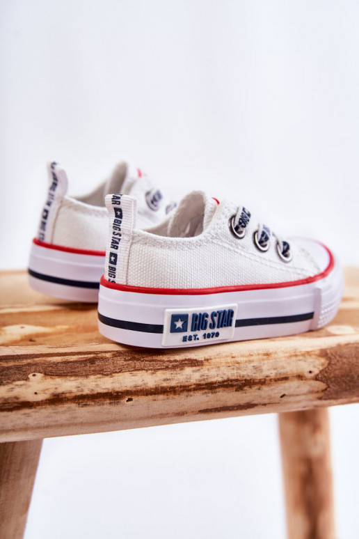Children's Cloth Sneakers BIG STAR KK374048 White Children's Cloth Sneakers BIG STAR KK374048 White