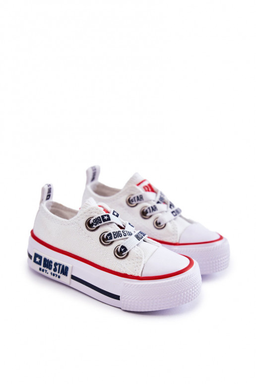 Children's Cloth Sneakers BIG STAR KK374048 White Children's Cloth Sneakers BIG STAR KK374048 White