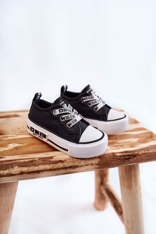 Children's Leather Sneakers BIG STAR KK374041 Black and white Children's Leather Sneakers BIG STAR KK374041 Black and white