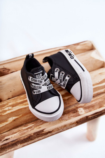 Children's Leather Sneakers BIG STAR KK374041 Black and white 2